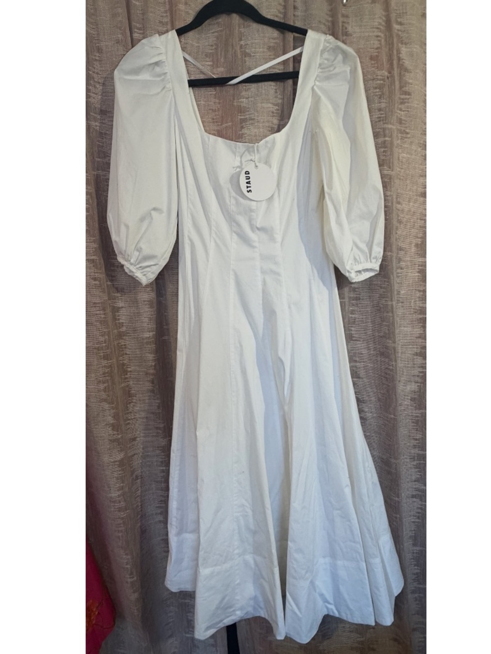 STAUD Swells Cotton Linen Midi Dress, NEW - Picture 8 of 16